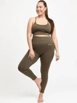 Dansebutikken Drop of mindfulness olivengrønne seamless leggings