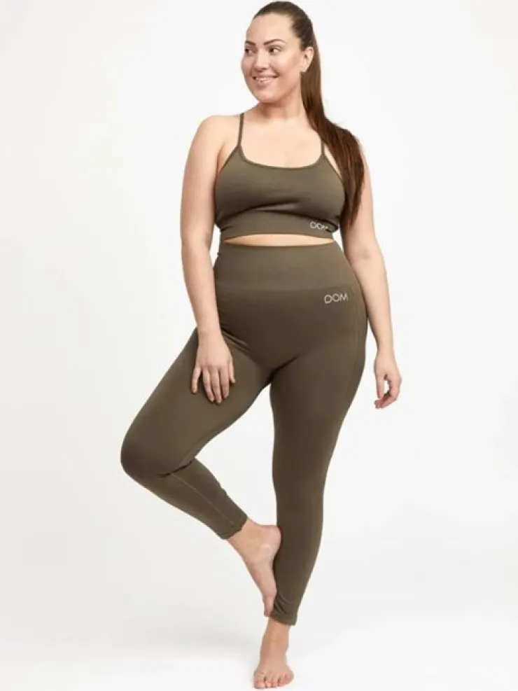 Dansebutikken Drop of mindfulness olivengrønne seamless leggings