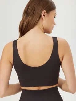 Dame Dansebutikken Drop of Mindfulness seamless top i mørk brun