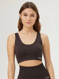 Dame Dansebutikken Drop of Mindfulness seamless top i mørk brun