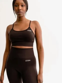 Dame Dansebutikken Drop of mindfulness seamless sports top mørkebrun