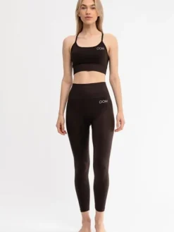Dame Dansebutikken Drop of mindfulness seamless sports top mørkebrun