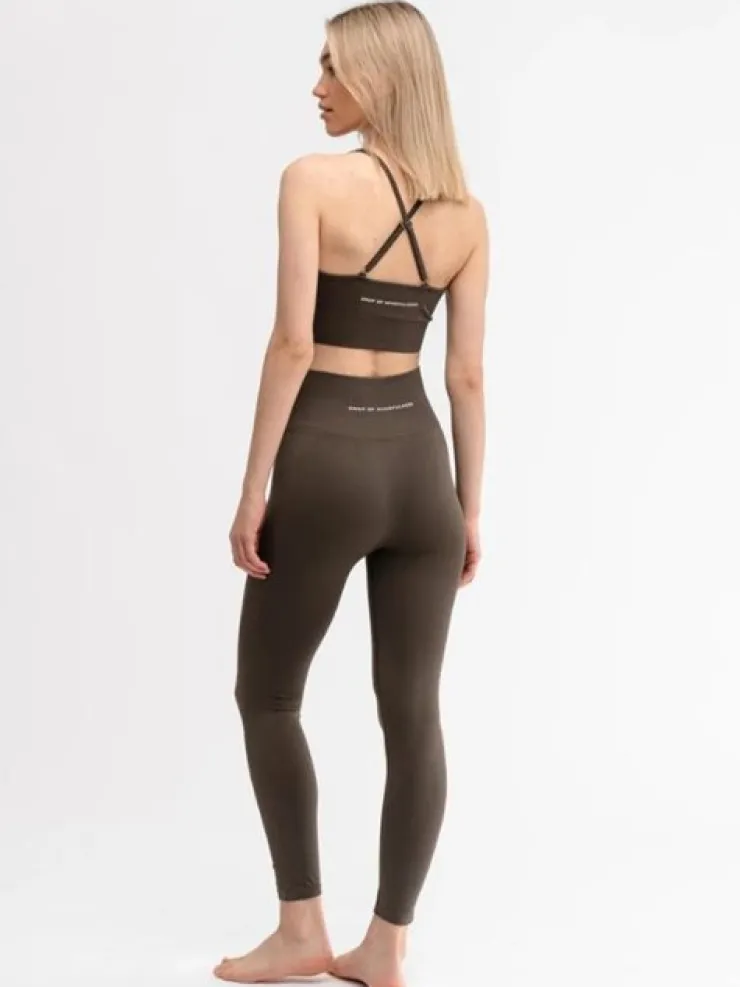 Dame Dansebutikken Drop of mindfulness seamless sports top olivengrøn