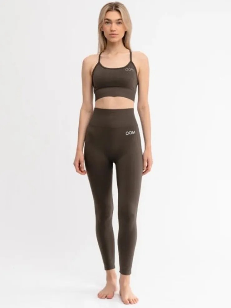 Dame Dansebutikken Drop of mindfulness seamless sports top olivengrøn