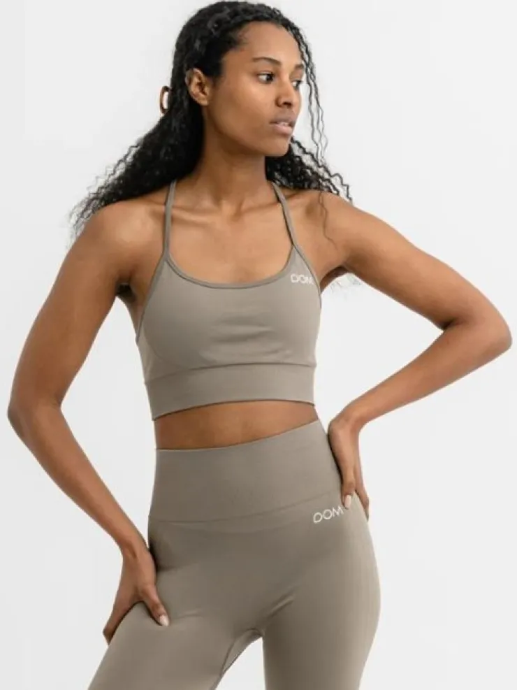 Dame Dansebutikken Drop of mindfulness seamless sports top salvie grøn