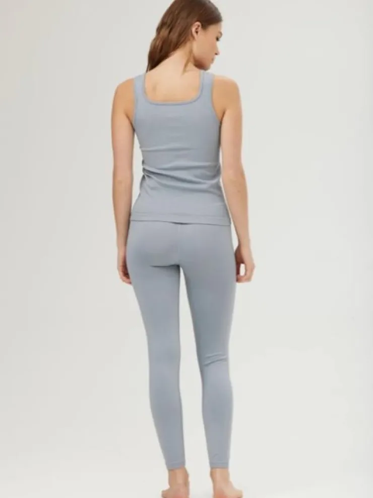 Dame Dansebutikken Drop of mindfulness svag lyseblå seamless rib top