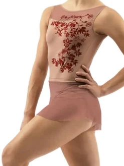 Dame Dansebutikken Flot kort cafe au lait balletskørt fra balletrosa