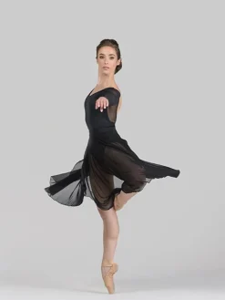 Dame Dansebutikken Flot sort langt balletskørt fra BalletRosa