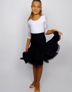 Dansebutikken Flot sort nederdel til dans til piger - Ready4dance
