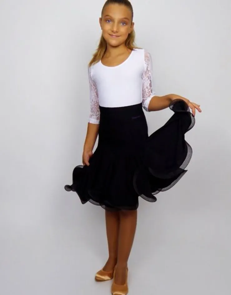 Dansebutikken Flot sort nederdel til dans til piger - Ready4dance