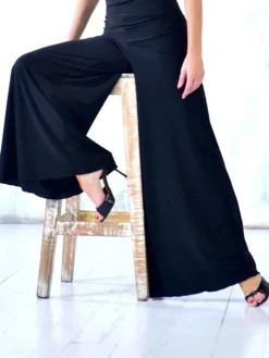 Dame Dansebutikken Flotte sorte bukser med vidde - Danceeverywear