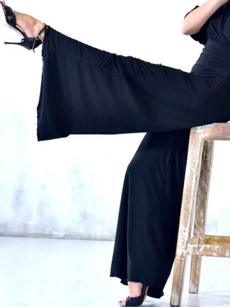 Dame Dansebutikken Flotte sorte bukser med vidde - Danceeverywear