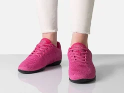Dame Dansebutikken Fuschia farvet dansesneaker i åndbar strik til damer - Suny