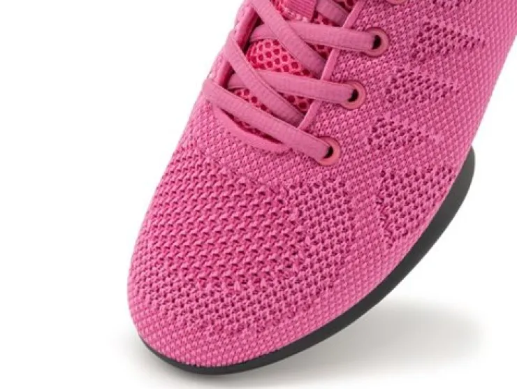 Dame Dansebutikken Fuschia farvet dansesneaker i åndbar strik til damer - Suny