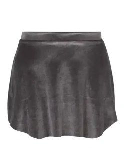 Dame Dansebutikken Grå pull on velour skørt fra Mara Dancewear