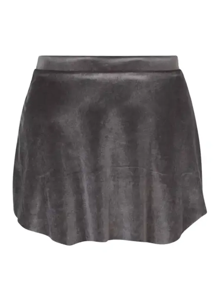 Dame Dansebutikken Grå pull on velour skørt fra Mara Dancewear