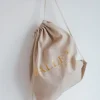 Dansebutikken Hør rygsæk/mulepose med guld BALLET skrift