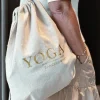 Dansebutikken Hør rygsæk/mulepose med guld YOGA skrift