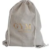 Dansebutikken Hør rygsæk/mulepose med guld GYM skrift