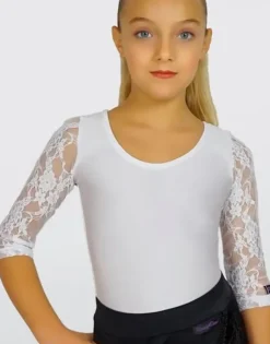 Dansebutikken Hvid body til dans til piger - Ready4dance