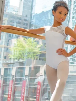 Børn Dansebutikken Hvid dragt m. blonde til piger fra BalletRosa