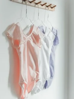 Børn Dansebutikken Hvid dragt til piger chiffon ærme med palietter Bloch