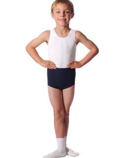 Børn Dansebutikken Hvid tank body til ballet drenge/herre