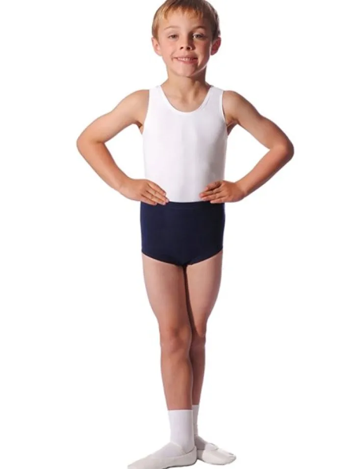 Børn Dansebutikken Hvid tank body til ballet drenge/herre