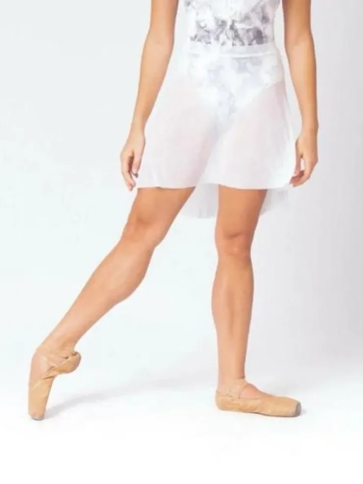 Dame Dansebutikken Hvidt pull on mesh skørt fra Mara Dancewear