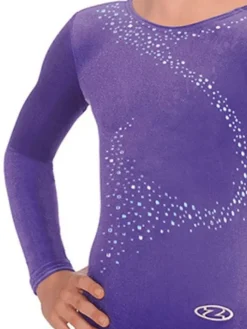 Dansebutikken Lilla velour gymnastikdragt piger The zone