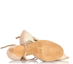 Dame Dansebutikken Lys guld brokade dansesko 5 cm hæl Rummos
