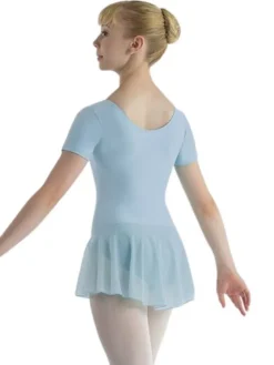 Dame Dansebutikken Lyseblå dragt med påsyet chiffon skørt Ballet Rosa