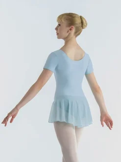 Dame Dansebutikken Lyseblå dragt med påsyet chiffon skørt Ballet Rosa