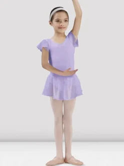 Børn Dansebutikken Lyselilla chiffon skørt med palietter til piger Bloch