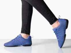 Dame Dansebutikken Mellem blå dansesneaker i åndbar strik til damer - Suny