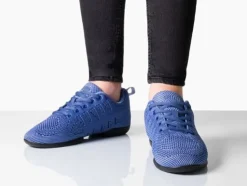 Dame Dansebutikken Mellem blå dansesneaker i åndbar strik til damer - Suny