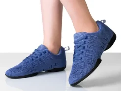 Dame Dansebutikken Mellem blå dansesneaker i åndbar strik til damer - Suny
