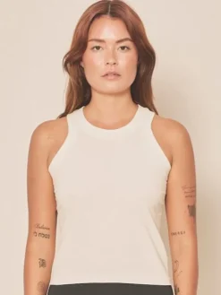 Dame Dansebutikken Moonchild råhvid tank top