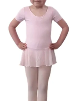 Børn Dansebutikken Mørk rosa dragt med påsyet chiffon skørt Ballet Rosa