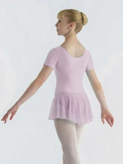 Børn Dansebutikken Mørk rosa dragt med påsyet chiffon skørt Ballet Rosa