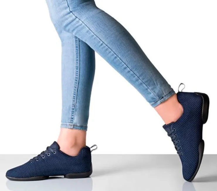 Dame Dansebutikken Mørkeblå sneaker åndbar strik til damer - Suny
