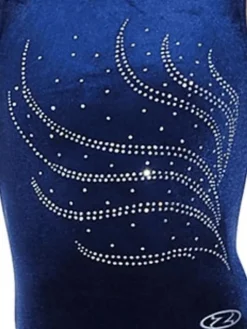Dansebutikken Mørkeblå velour gymnastikdragt piger The zone