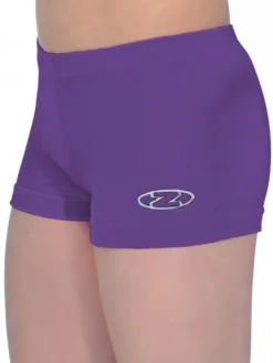 Dansebutikken Mørkelilla basic velour shorts til piger gym The zone