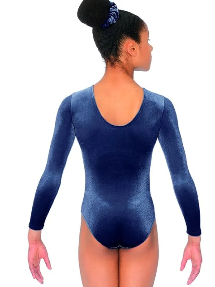Dansebutikken Navy velour gymnastikdragt piger The zone