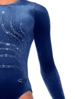 Dansebutikken Navy velour gymnastikdragt piger The zone
