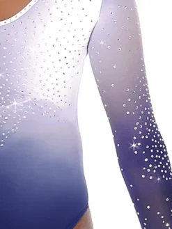 Dansebutikken Navy/hvid gymnastikdragt med rhinsten til piger