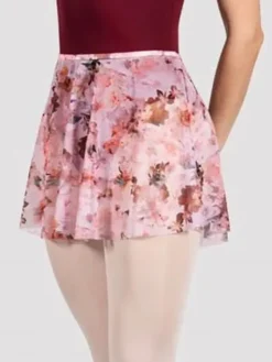 Dame Dansebutikken Pull on skørt med smukt rødlig print af blomster fra Bloch