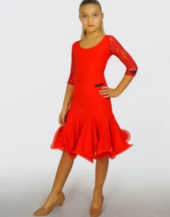 Dansebutikken Rød body til dans til piger - Ready4dance