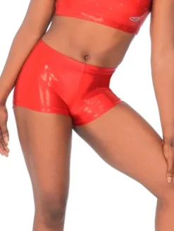 Dansebutikken Røde blanke gymnastikshorts piger The zone