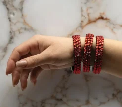 Dansebutikken Røde rhinsten armbånd